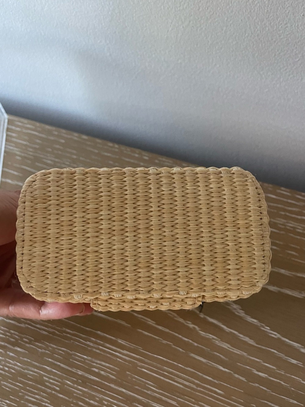 CHANEL Beauté Natural Straw Cosmetic Case with Black Trim - Picture 2 of 3